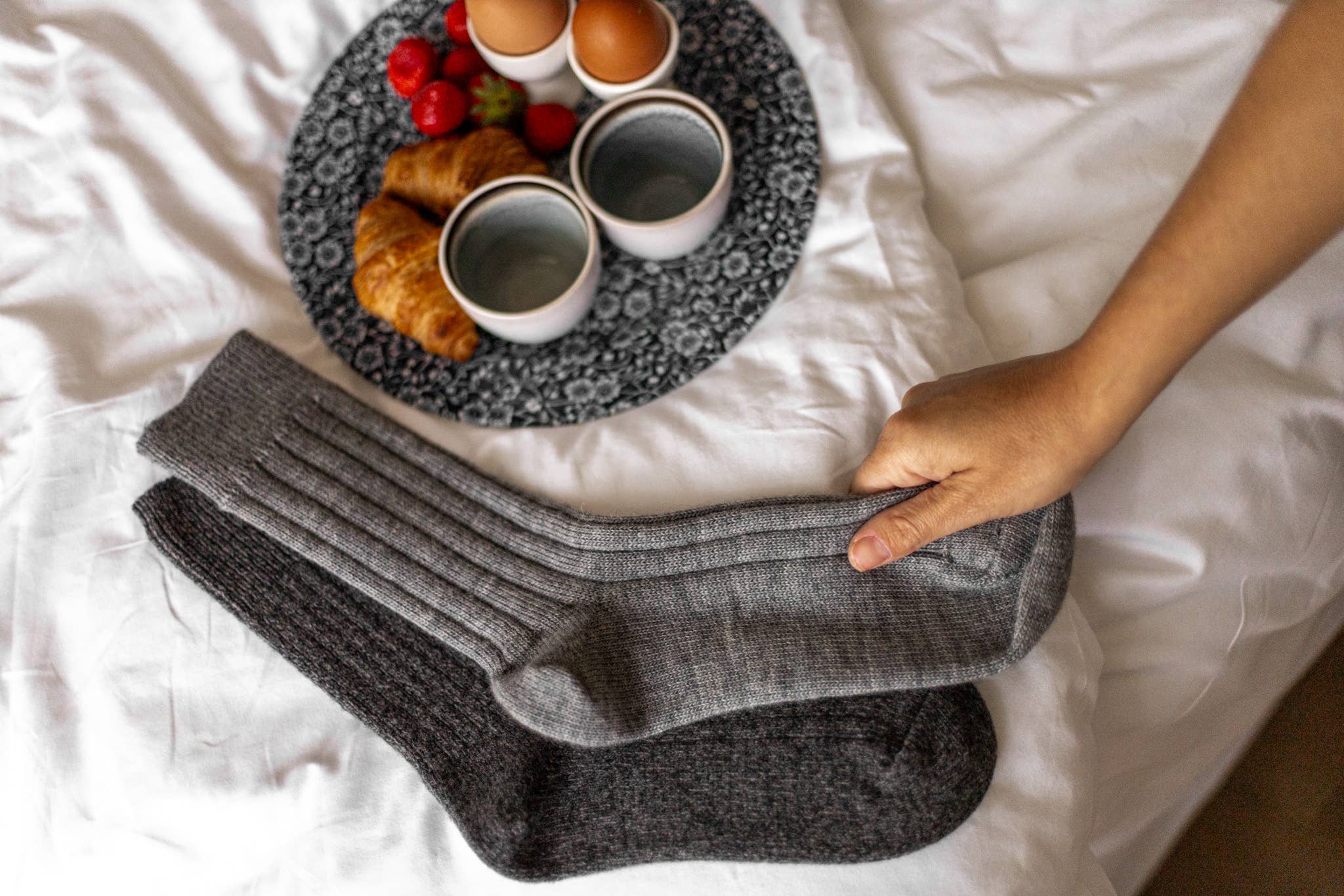 Van Buren – Meias - Unissexo por atacado – Meias de lã cinza3