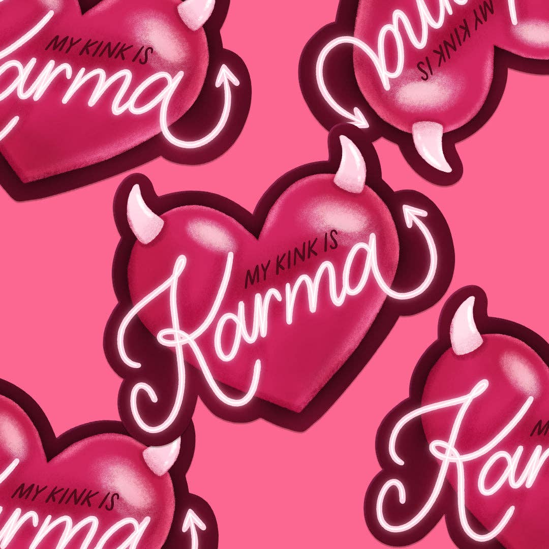 A Fink & Ink - Wholesale Sticker - My Kink is Karma Heart Vinyl Sticker1