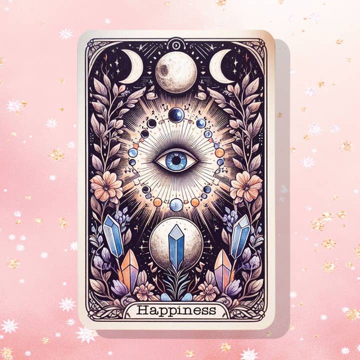 Happiness Tarot Card Crystals Moon Phases Evil Eye Sticker for wholesale by London Luxury Candles