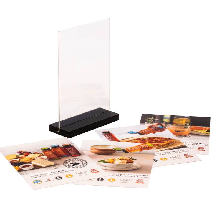 Countertop Acrylic Sign Display LARGE (8.5" x 11") for wholesale by Lone Star Bee Company