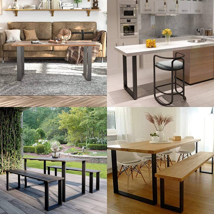 Above Edge - Wholesale Desk Riser - Table Legs, Metal Furniture Legs, 2 Pack Rectangular Support4