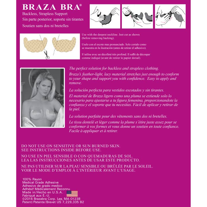 Beige Braza Backless, Strapless, Stick-On Bra for wholesale on Faire