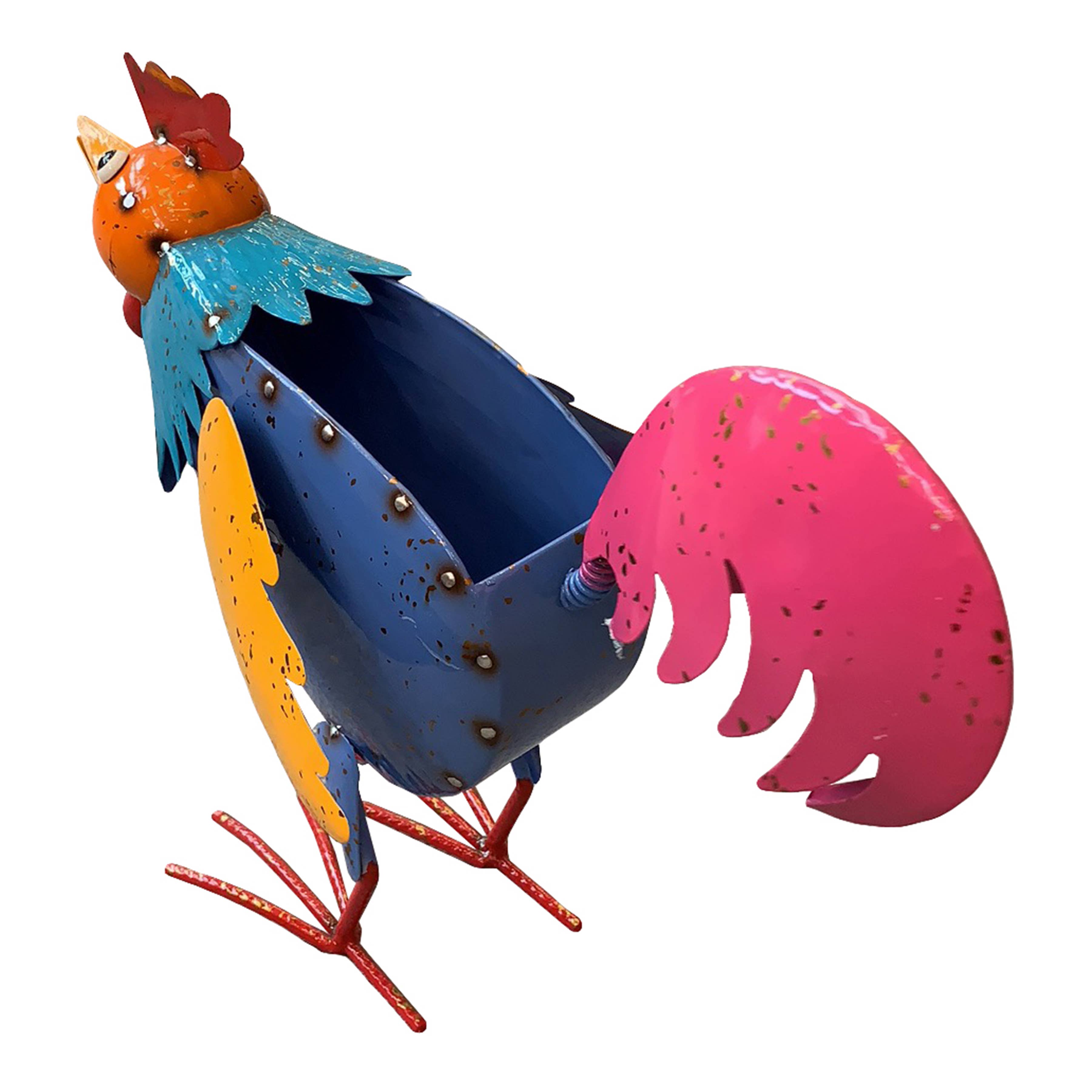 Continental Art Center - Vente Pot - Pot de coq en métal peint et émaillé bleu2