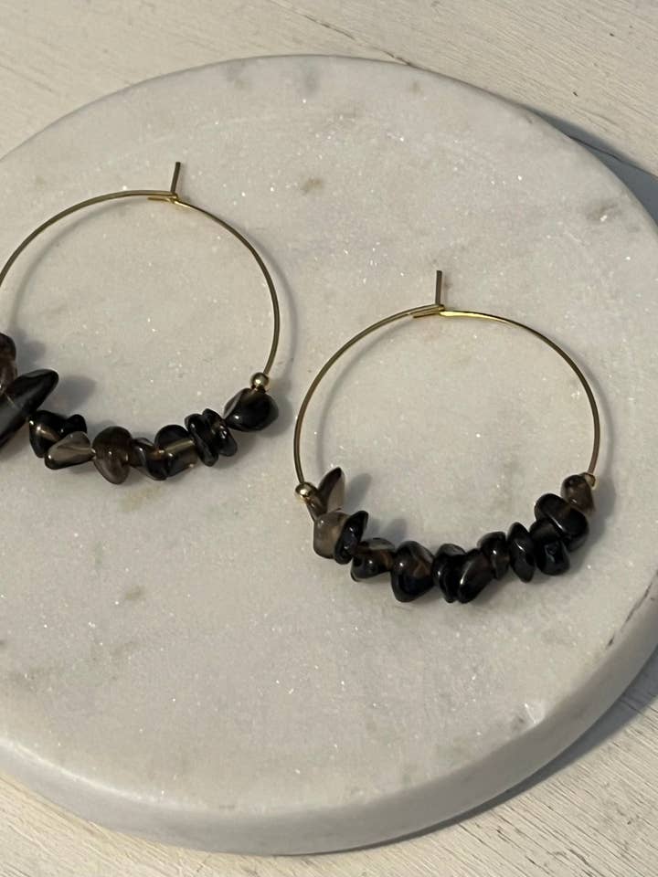 Aros de cuarzo ahumado para venta al por mayor de Inspiration Beads