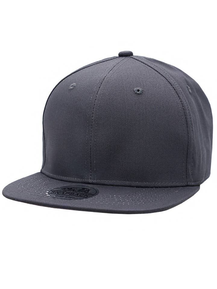 Solid Color Flat Bill Twill Cotton Snapback for wholesale by Cap Zone