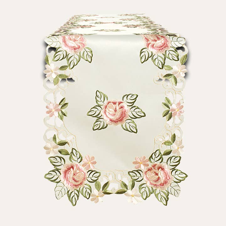 Table Runner with European Embroidery - The Bryton Collection for wholesale by Decozen