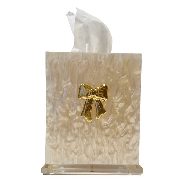 Bow Boutique Tissue Box Cover for wholesale by Southern Tribute