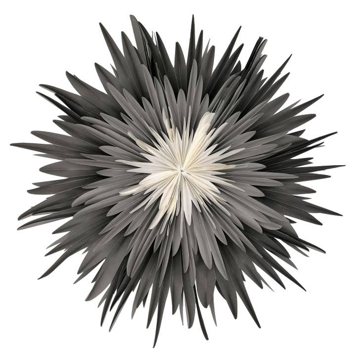 Stella-Dalia, perkamentpapier antraciet-grijs-wit 40 cm voor wholesale door Mea-Living