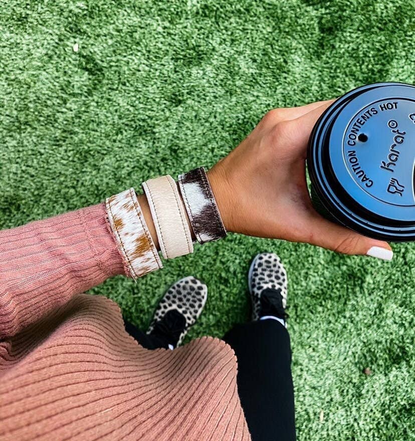 Boho Ranch Shop - Wholesale Cuff Bracelet - Western Hair on Cowhide Cuff Bracelet1