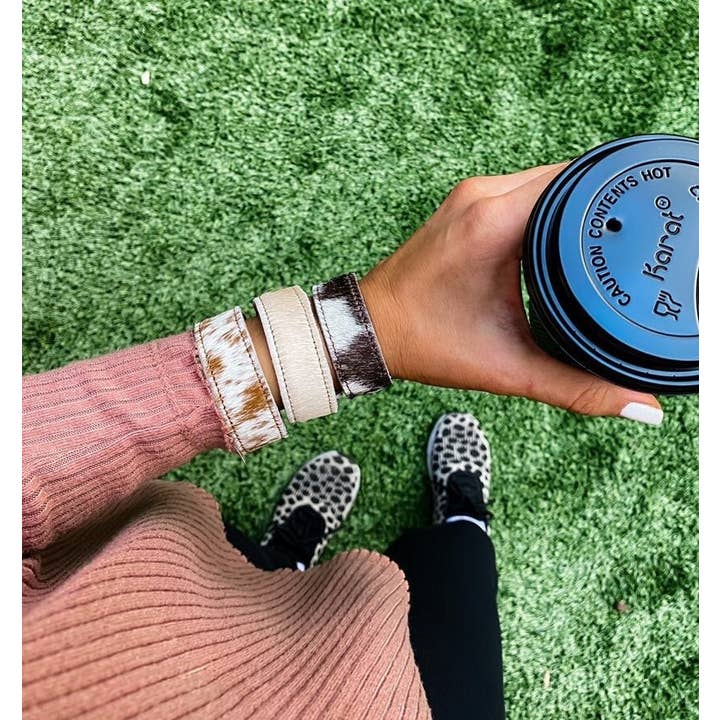 Boho Ranch Shop - Wholesale Cuff Bracelet - Western Hair on Cowhide Cuff Bracelet1