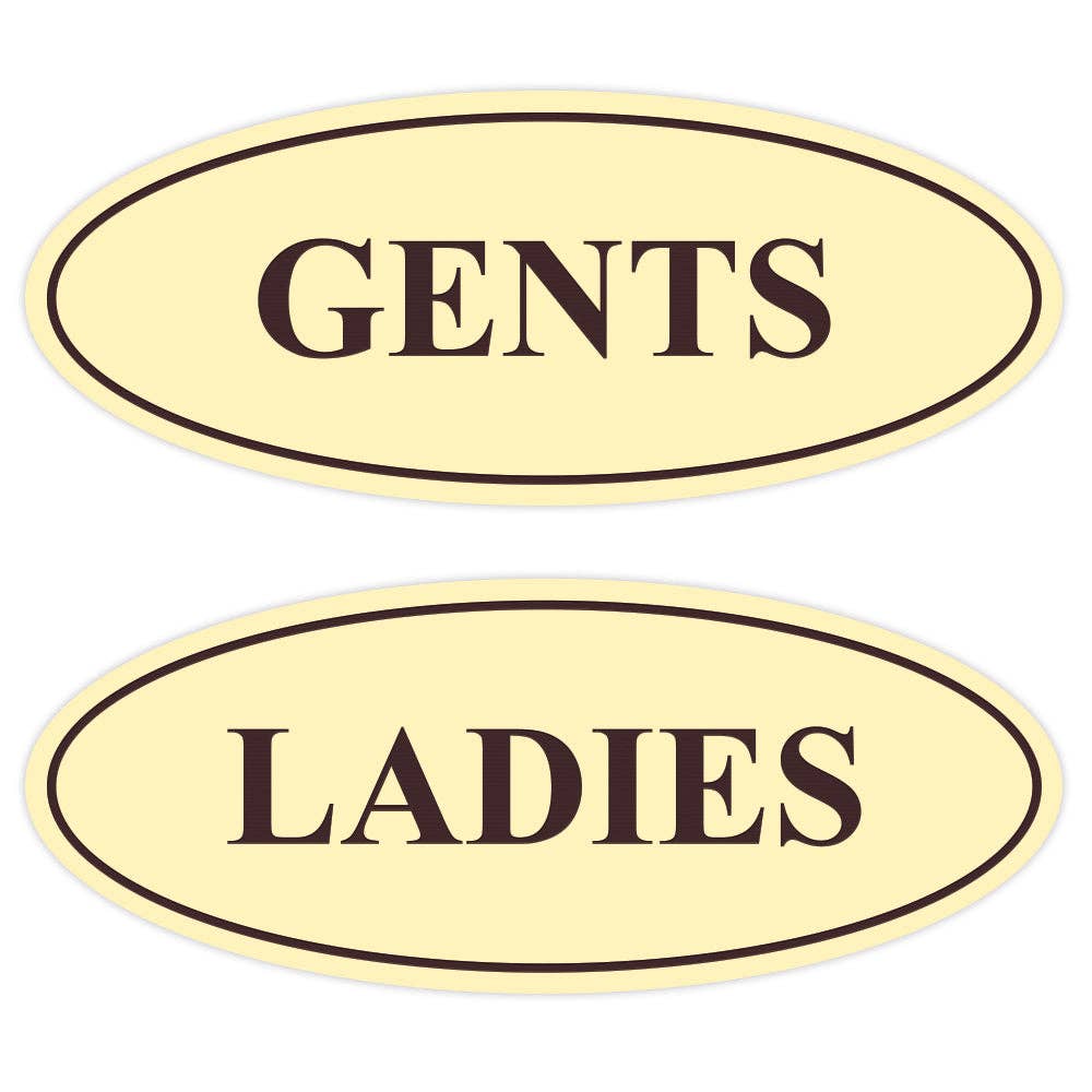 All Quality – wholesale Skylt – Ovala damskyltar för HERR toalettskyltar - 2-pack11