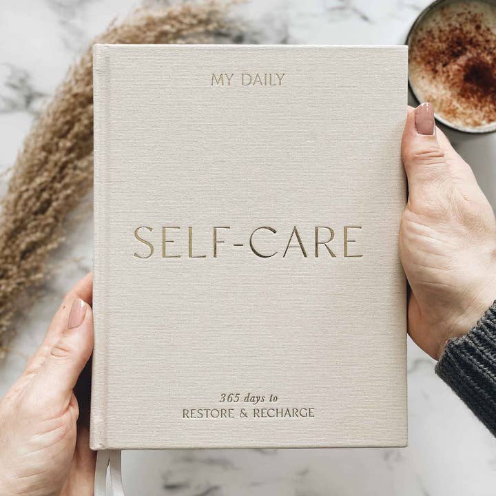 My Daily Self-Care (Almond) reflection and gratitude journal for wholesale by Blush And Gold