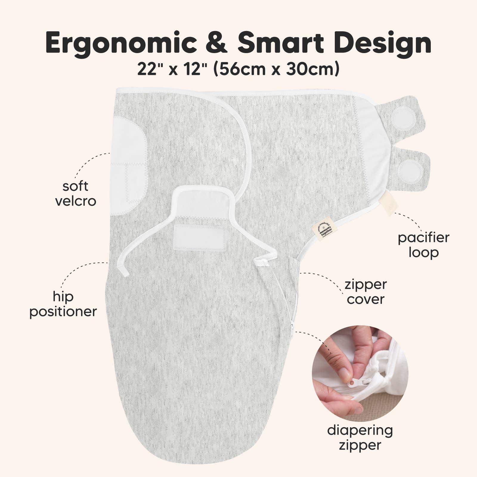 Aspire 3-pak Soothe Zippy baby svøb 0-3 måneder, nyfødt sovepose for engroshandel på Faire2