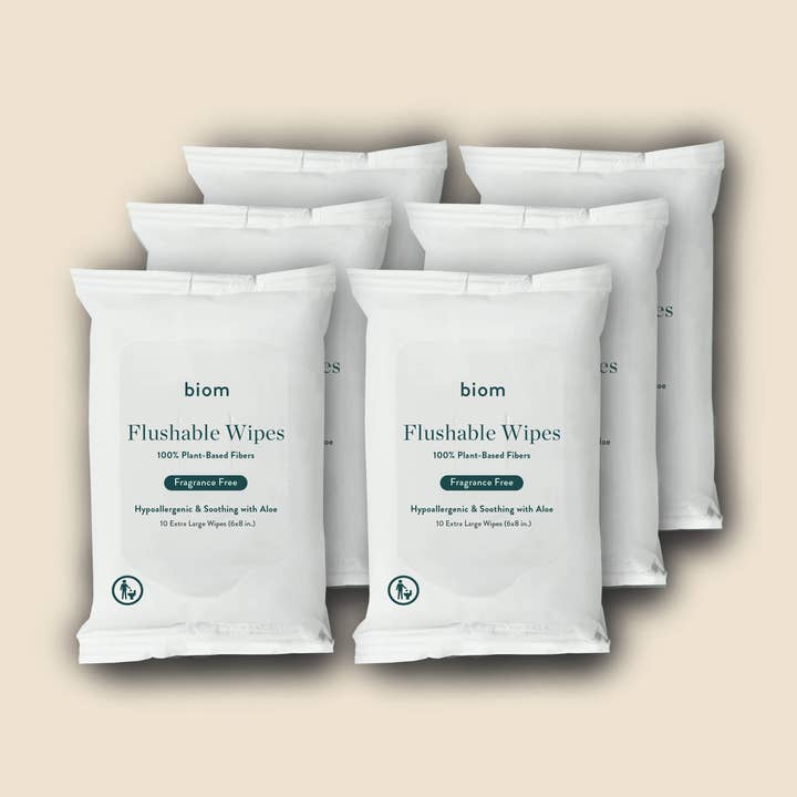 Flushable Wipes - Travel Packs for wholesale by biom