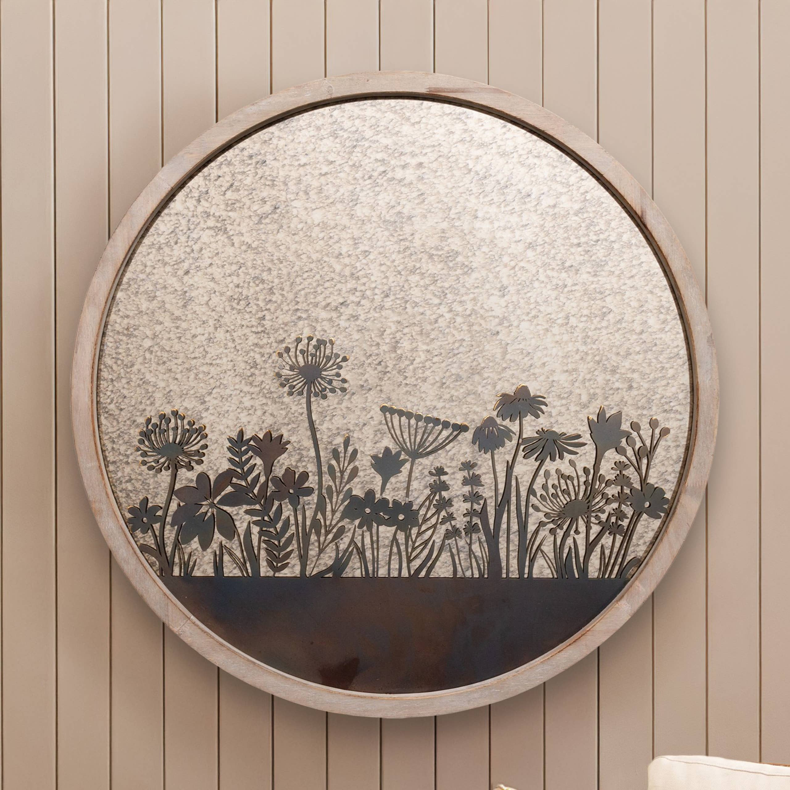 Fleur Et Faune Circle Antique Mirror Greywash for wholesale on Faire1