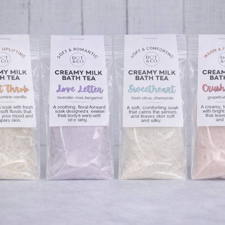 Valentine Milk Bath Tea Bags– Bath Bomb Experience, No Mess for wholesale by Dot & Co.