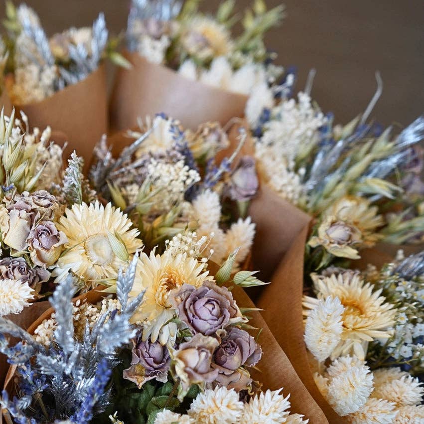 Penny + Clover - Wholesale Dried/Pressed Flowers - Dried Flowers - Market Bouquet - Frosted White2