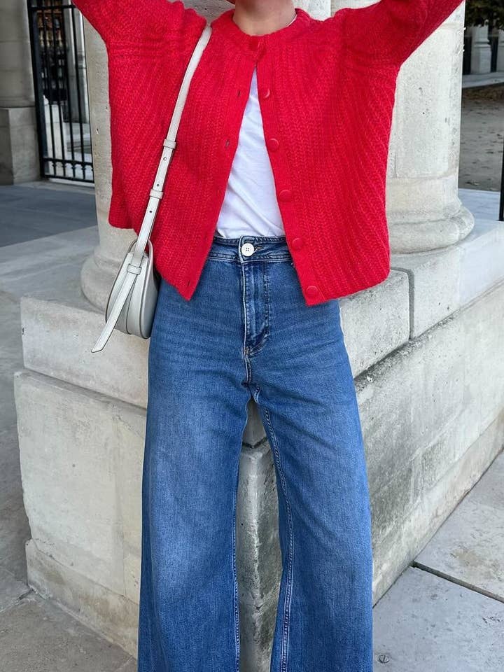 Rosa Clothing - Wholesale Cardigan - Women's - chunky crewneck knit Cardigan16