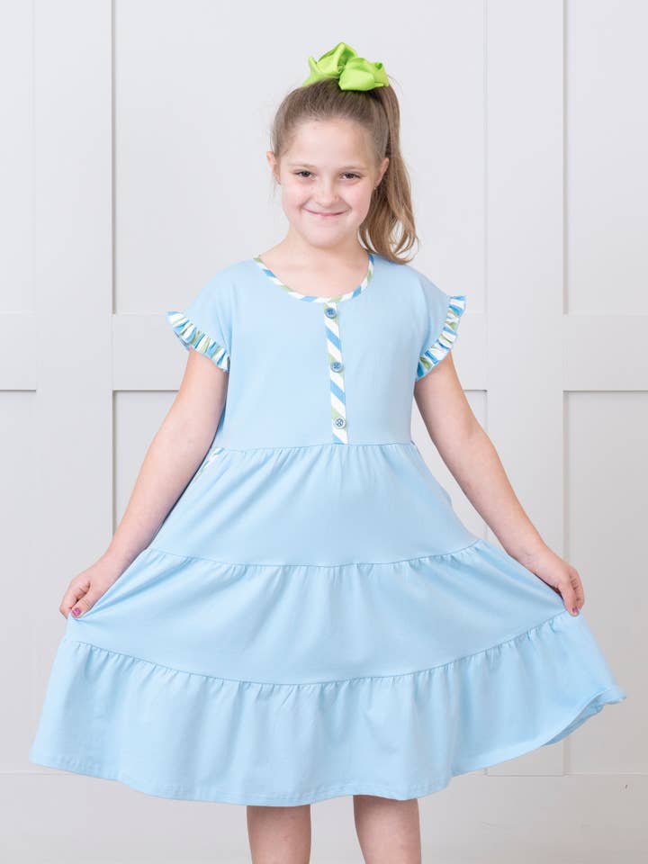 Marie Nicole Clothing - Wholesale Mommy & Me Sets - Mom & Me Tropical Twist Tiered Dress