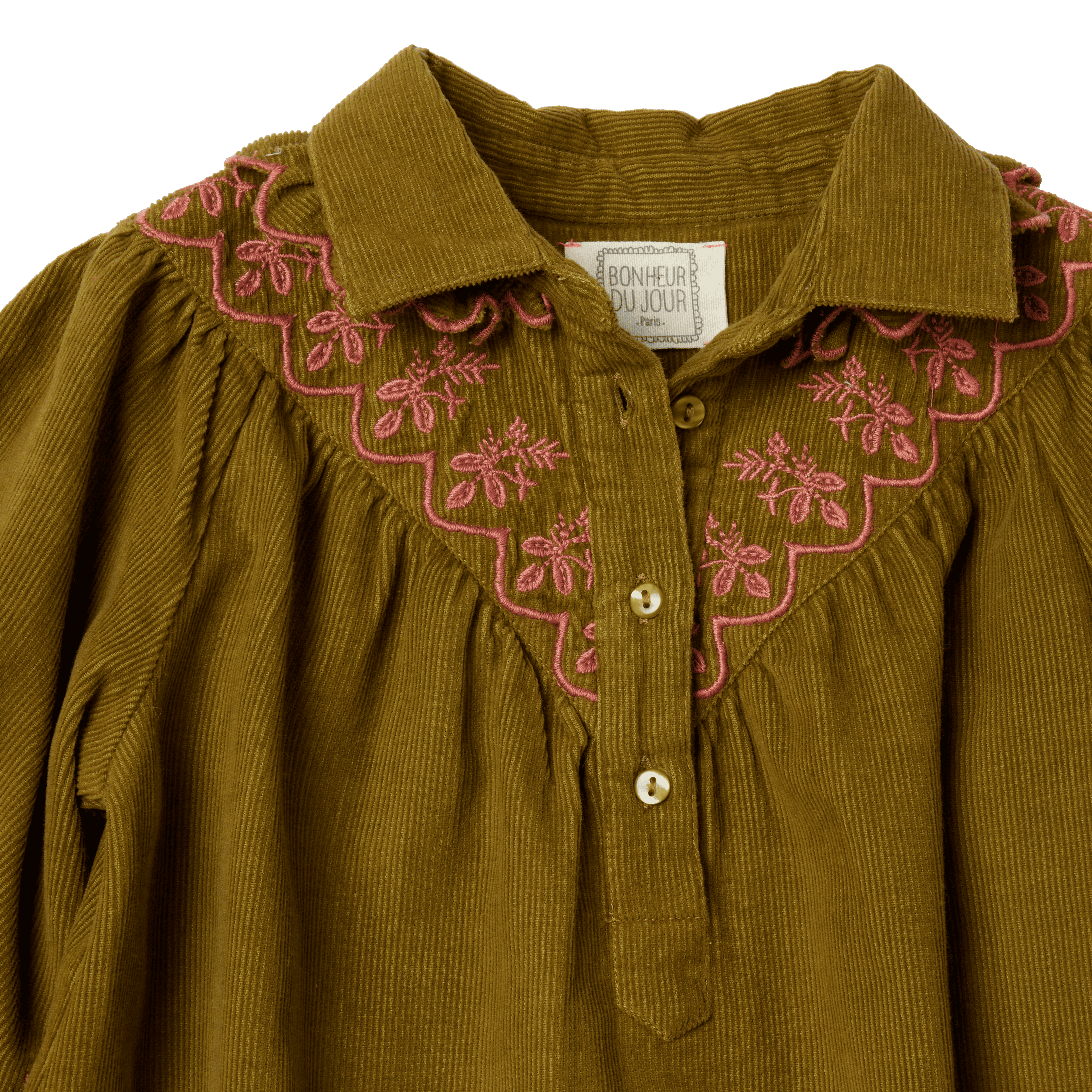 Bonheur du Jour - Wholesale Dress - Kids - Clea Dress - Khaki / Old Pink2