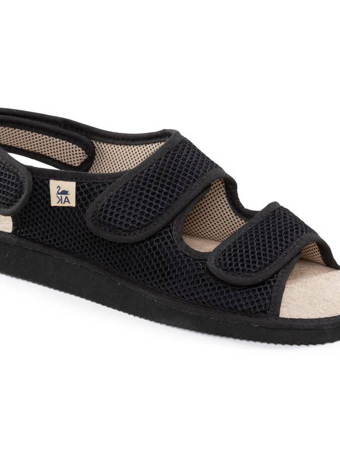 Sandale Air Noire Alster Komfort – Légère et confortable avec fermeture réglable pour la vente par Haikon Hada (Calzame, Alster Komfort, Timoni)