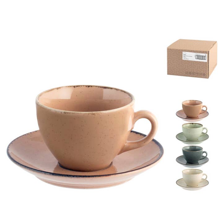 H&H - Wholesale Coffee/Tea Cup - Pearl Porcelain Tea Cup With Saucer 200cc