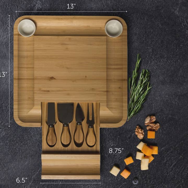 The Teehive – wholesale Cheese board – Charcuterie Board with Slide out Tools BLANK BOARDS