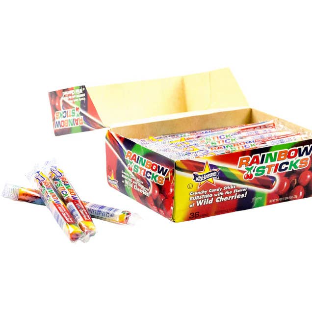 Atkinson's Rainbow Sticks Wild Cherry 36 ct for wholesale by Long Island Candy Factory
