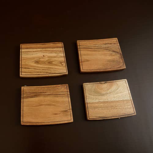 STATE PRIDE - Wooden CO Coasters, Set of 4 for wholesale by India Handicrafts Inc