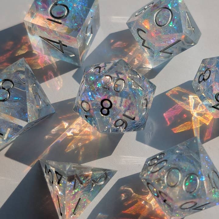 EBONWOOD - Wholesale Dice - Sylvan Aurora 7-Piece Polyhedral Dice Set3