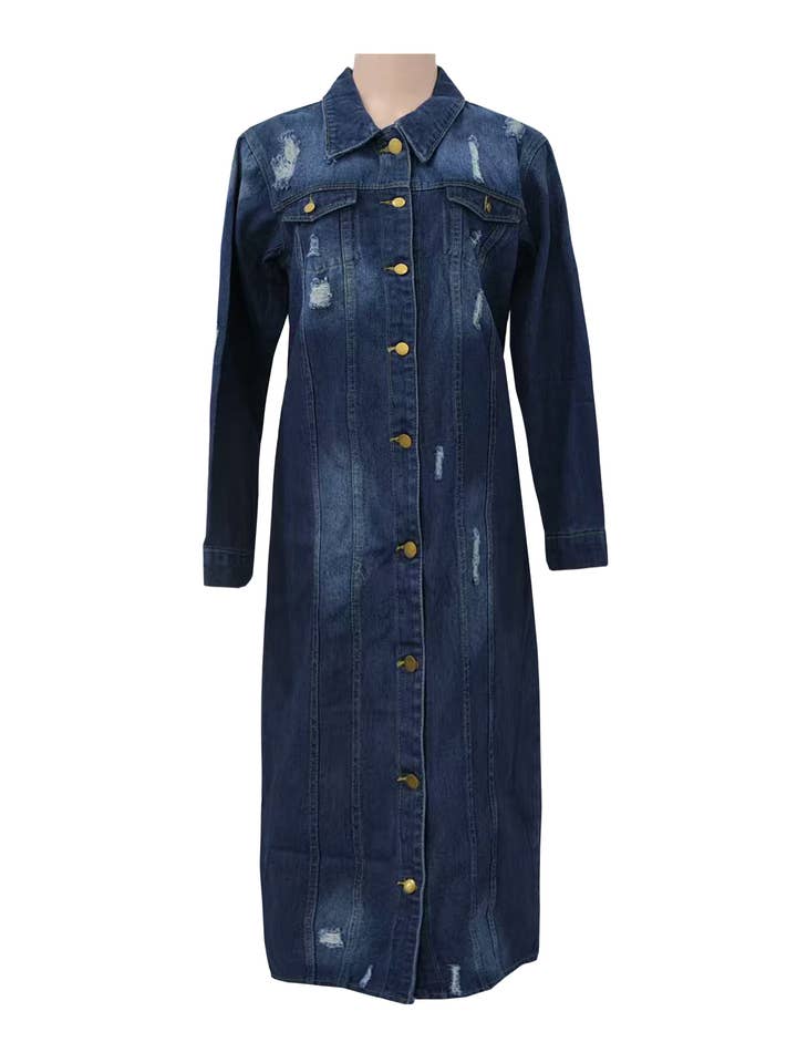 Vintage Trench-Denim-Mantelkleid für den Großhandel von HIDDENBRAND