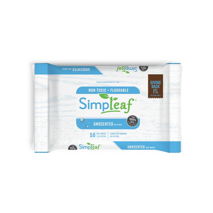 Simpleaf Brands - Wholesale Face & Body Wipes - Flushable Wipes, 50 Count