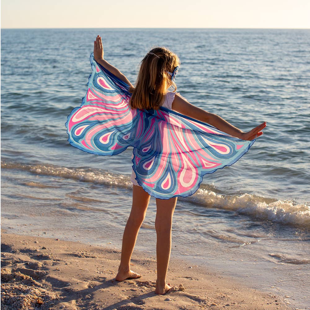 DREAMY DRESS-UPS® - Vente Cape – enfant - Blue Fortune Fairy Wings+Masque (costume cape pour enfants)3
