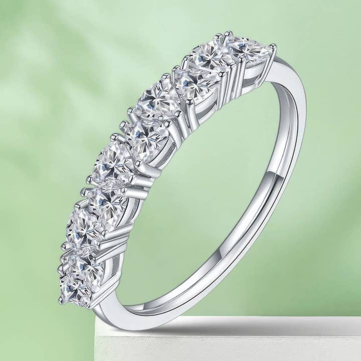 Vintage Triangle Moissanite Row Ring for wholesale by Sparkile