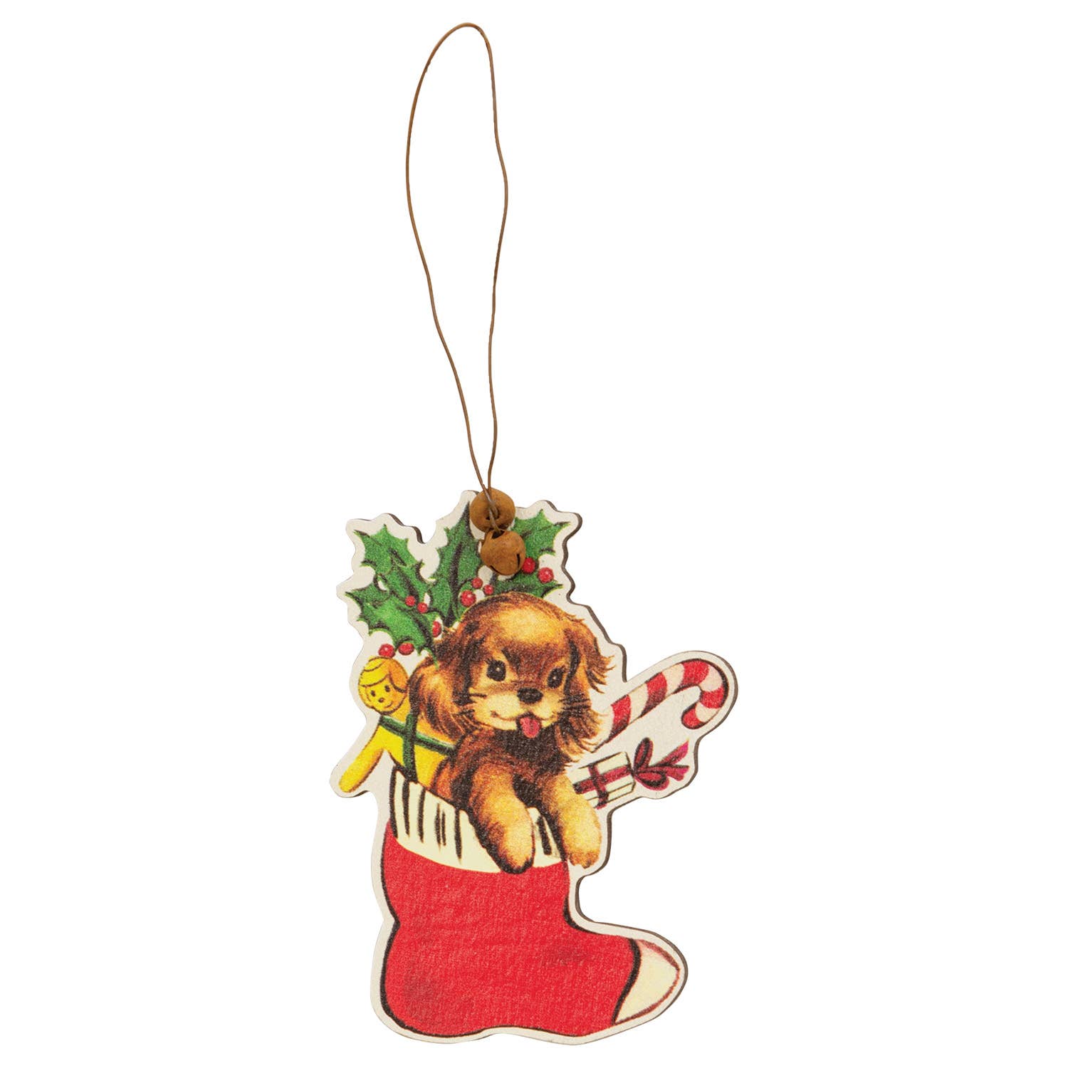 Col House Designs - Wholesale Ornament - 4/Set - Retro Look Wooden Puppy, Kitten, & Reindeer Ornament2