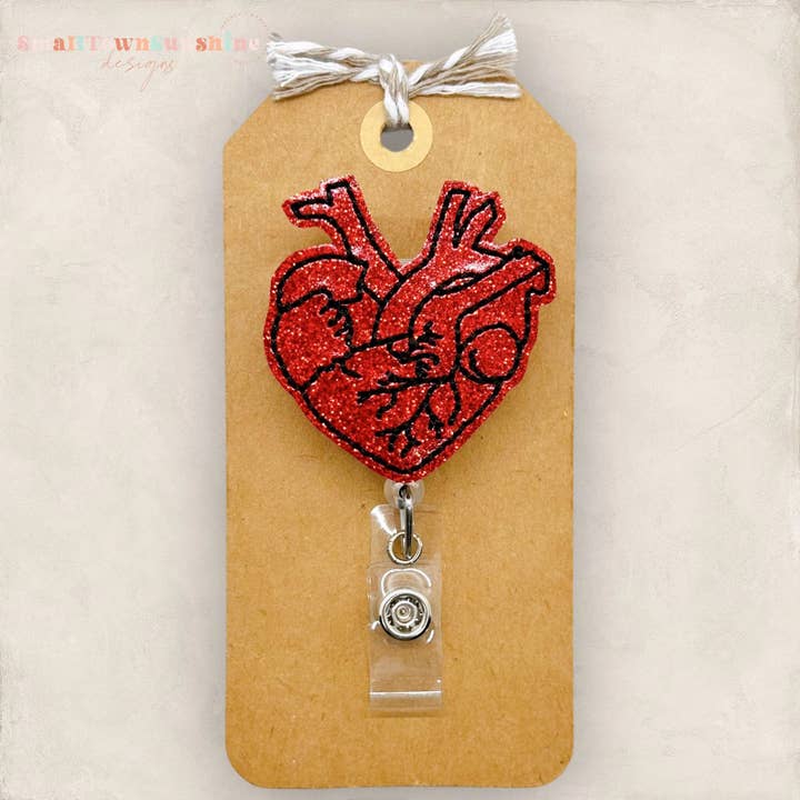 Anatomically Incorrect Heart Badge Reel for wholesale by The SmallTownSunshine Company