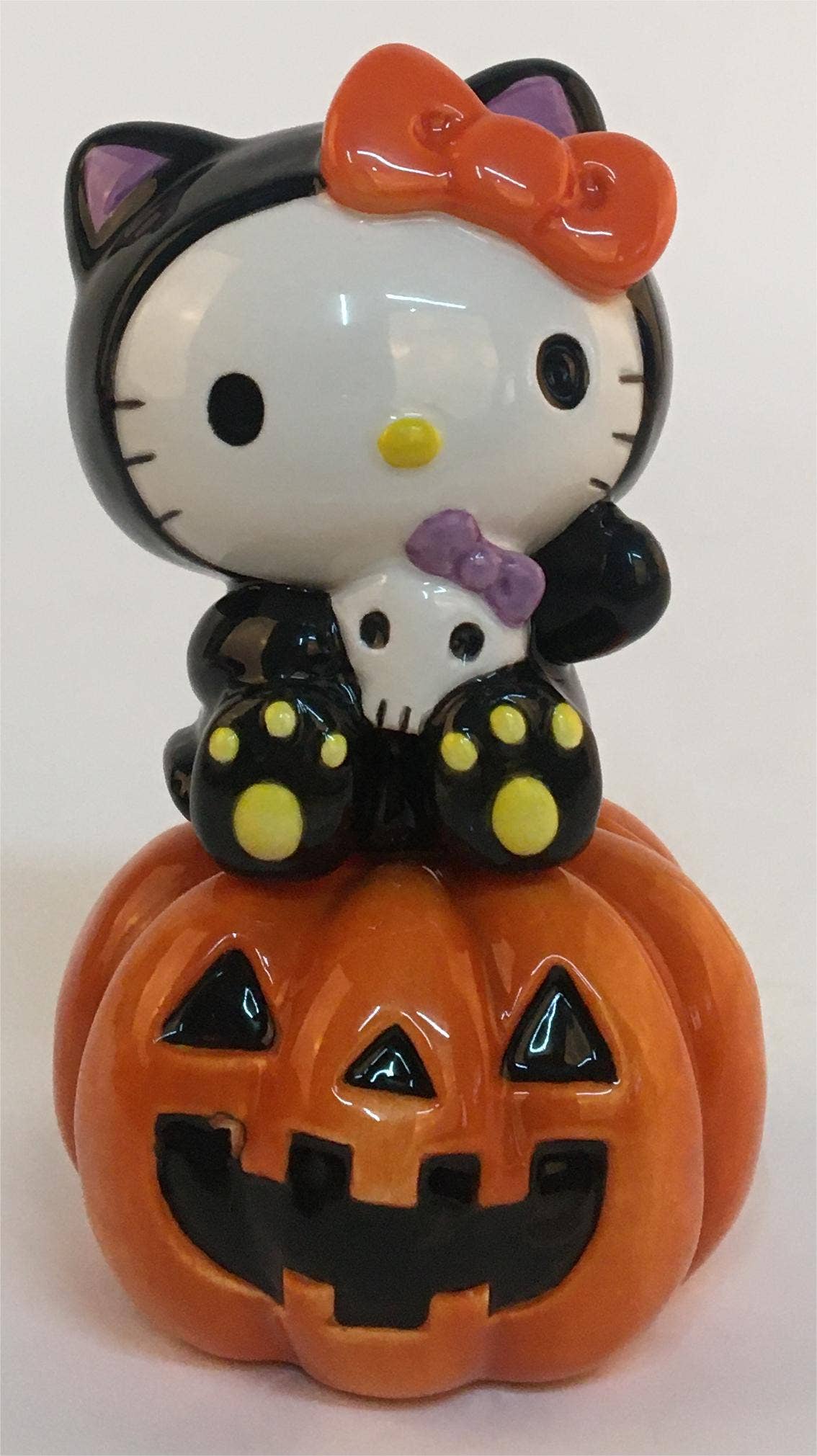 Blue Sky Clayworks - Vente Ensembles salière et poivrière - Ensemble Jack-O-Lantern S&P à empiler Hello Kitty Halloween