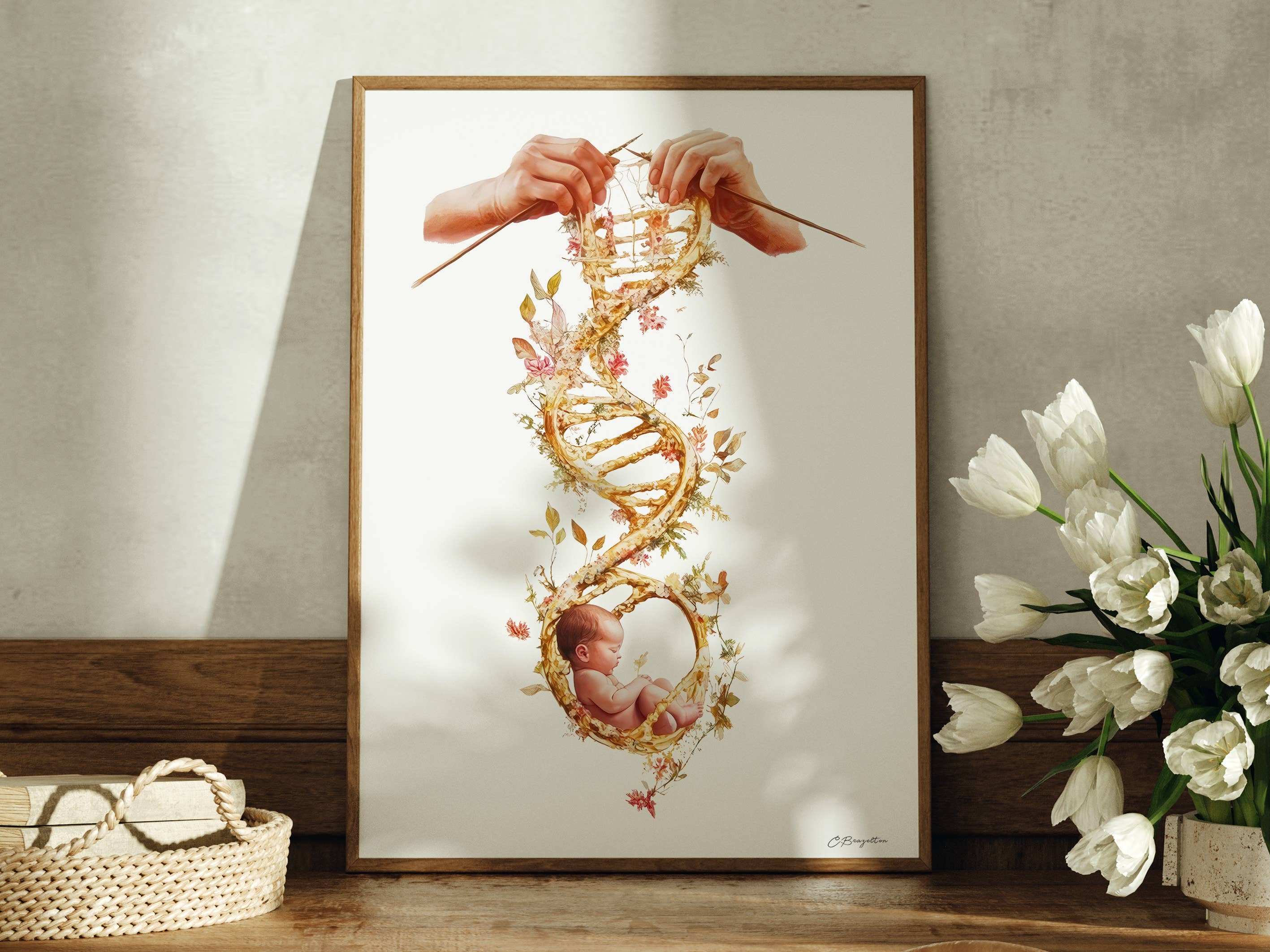 The Painted Gospel - Venta al por mayor Ilustración - You Knit Me Together | Lámina artística firmada hecha a mano3