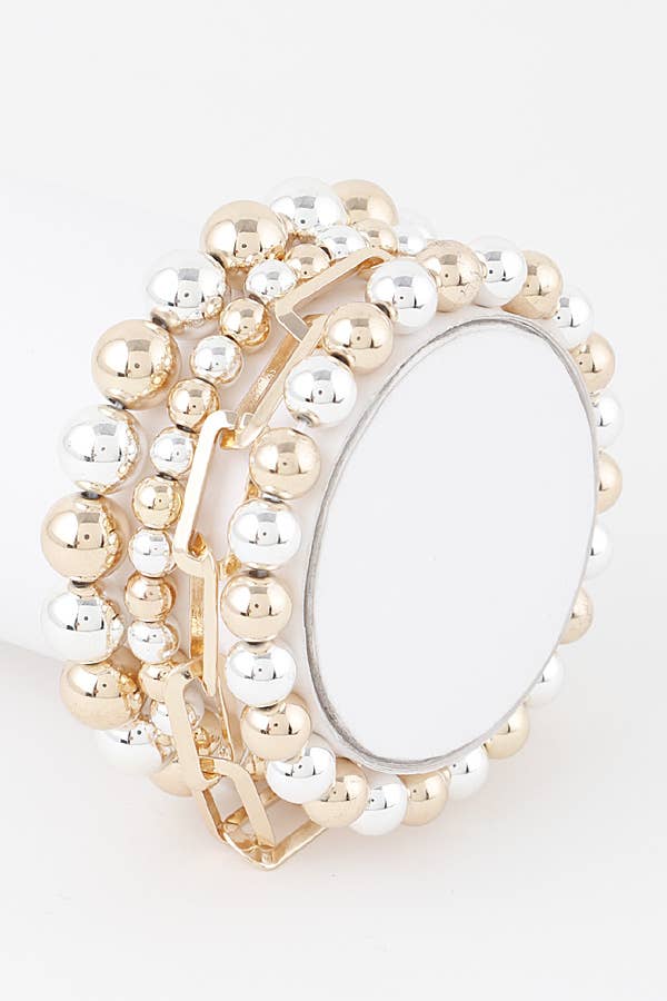 anbfashion – Engroshandel Perlearmbånd – Skinnende perlekædearmbånd CB2163GD3