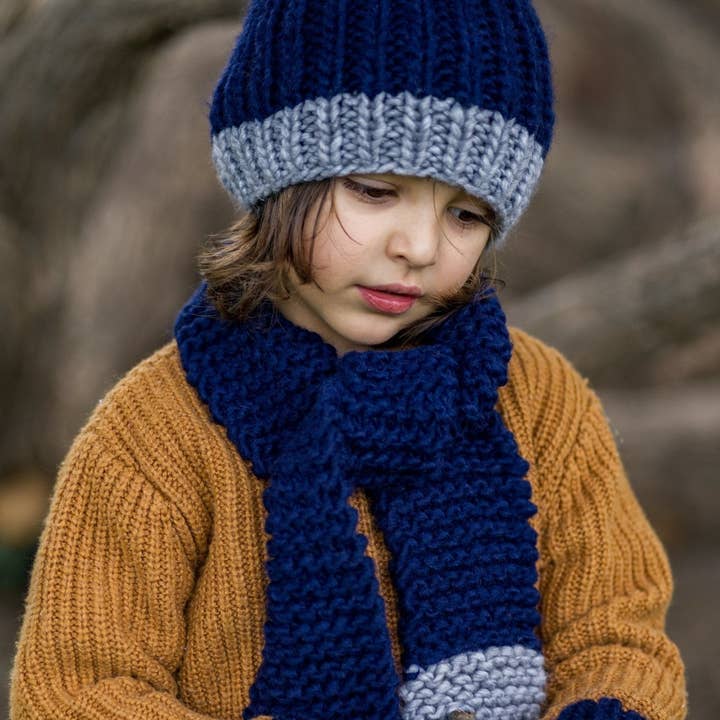 Acorn Kids - Wholesale Beanie – Kids - Traveller Chunky Beanie Navy1