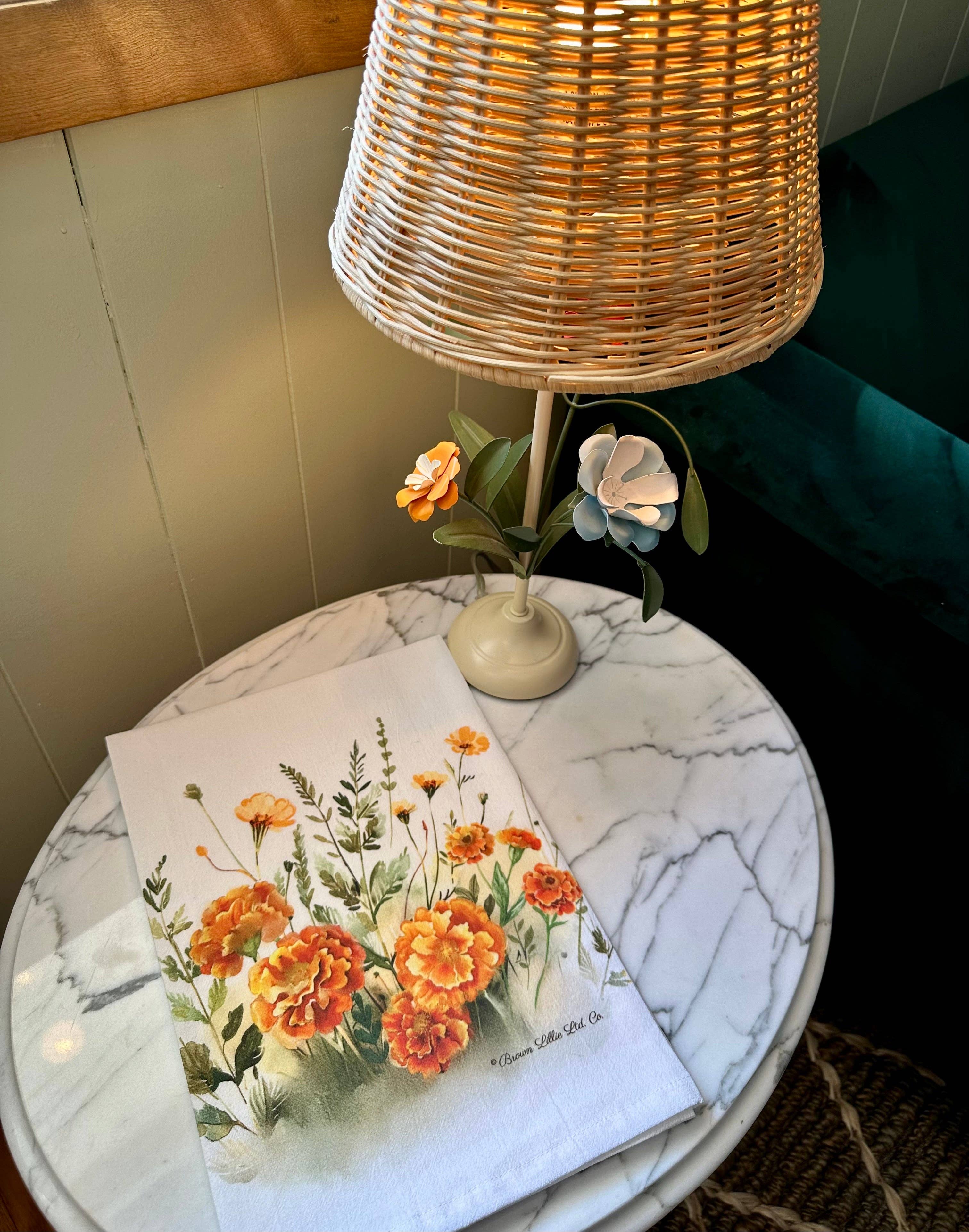 Brown Lillie – Großhandel Geschirrtücher – Orange Ringelblumen 28" Bestes Geschirrtuch | 100% ringgesponnene Baumwolle7