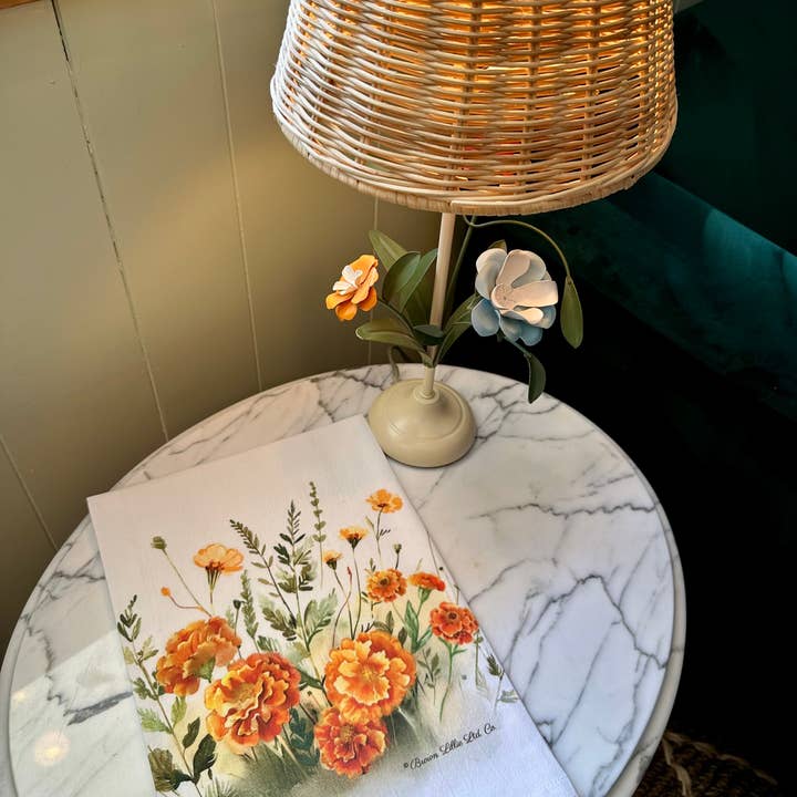 Brown Lillie – Großhandel Geschirrtücher – Orange Ringelblumen 28" Bestes Geschirrtuch | 100% ringgesponnene Baumwolle7