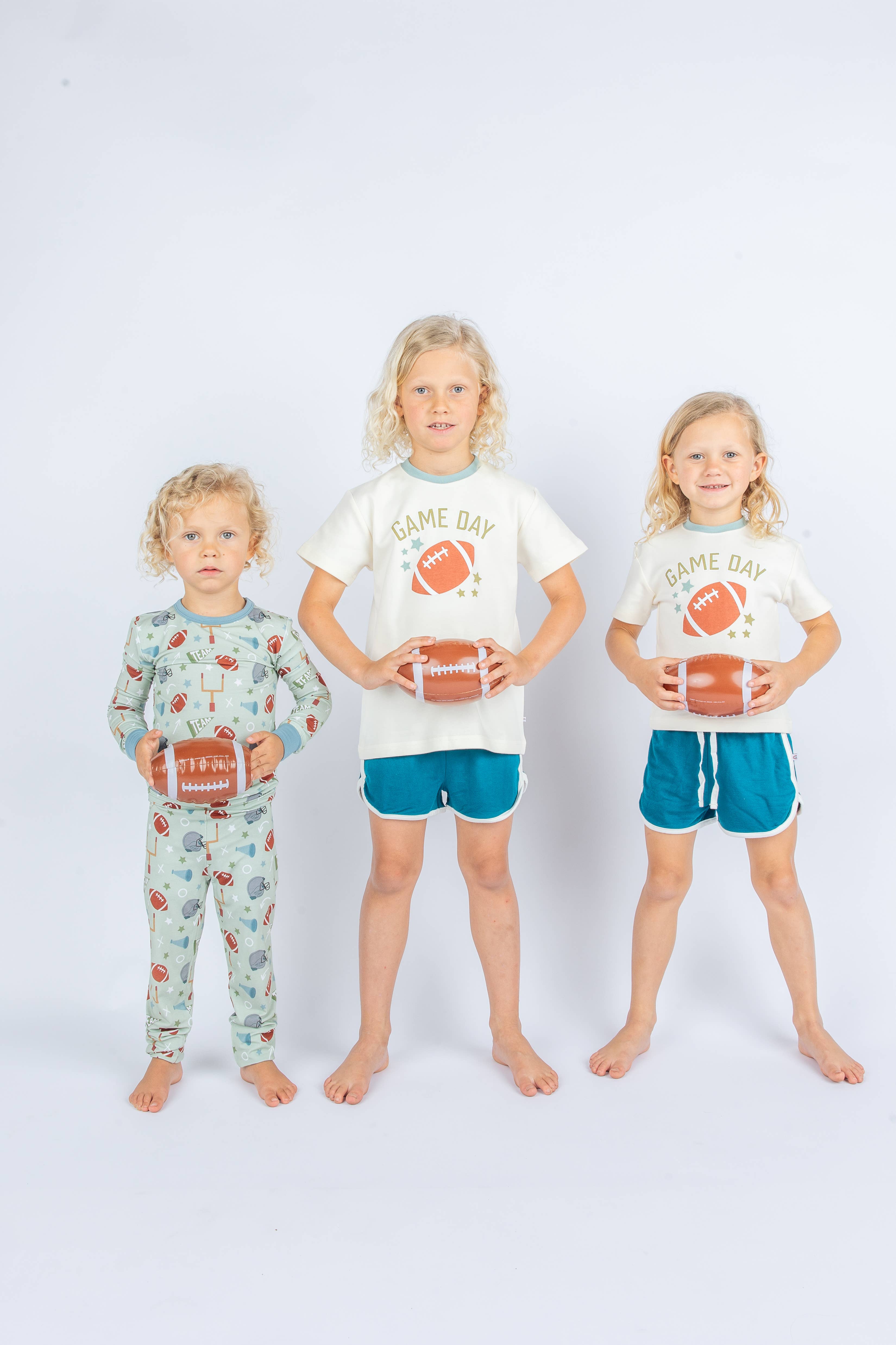 Emerson and Friends - Vente T-shirt sérigraphié – enfant - T-shirt à anneaux en coton pour enfants Football Game Day Sports3