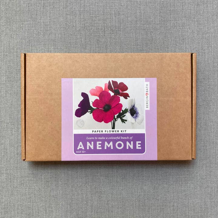 Bergin & Bath - Vente Kit de bricolage - Kit de fleurs en papier Anemone, projet de bricolage pour débutants, Creat