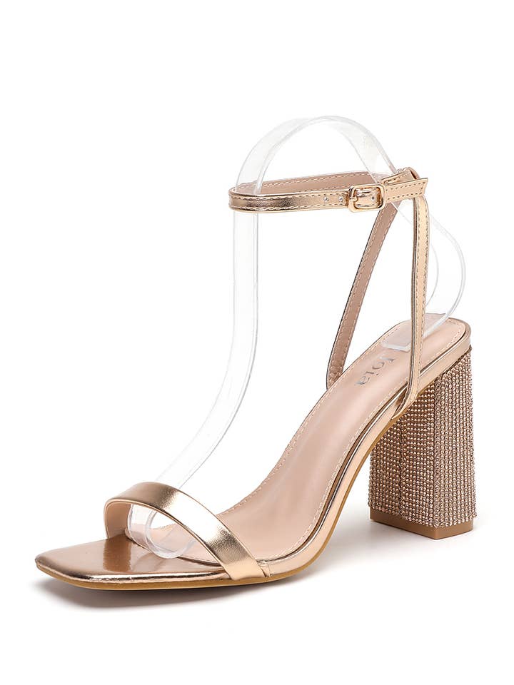 Joia Paris – Großhandel High Heels – Damen – Strassbesetzte Absatzsandalen mit verstellbaren Riemen H8-3637