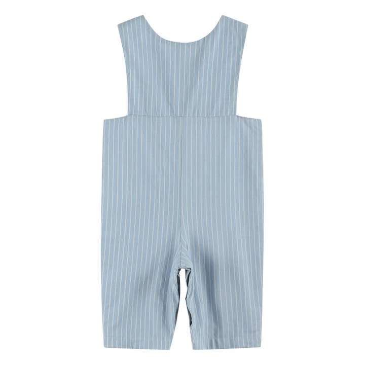Lil Cactus – Engroshandel Overalls - Baby – Blå Stribet Brun Smocked Jon Jons1