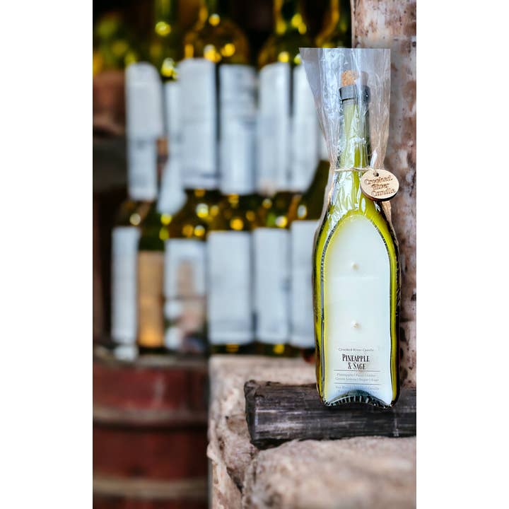 Crooked River Candle - Venta al por mayor Velas en tarros - Día en el Spa | Vela de Botella de Vino | 3 Mechas de Algodón