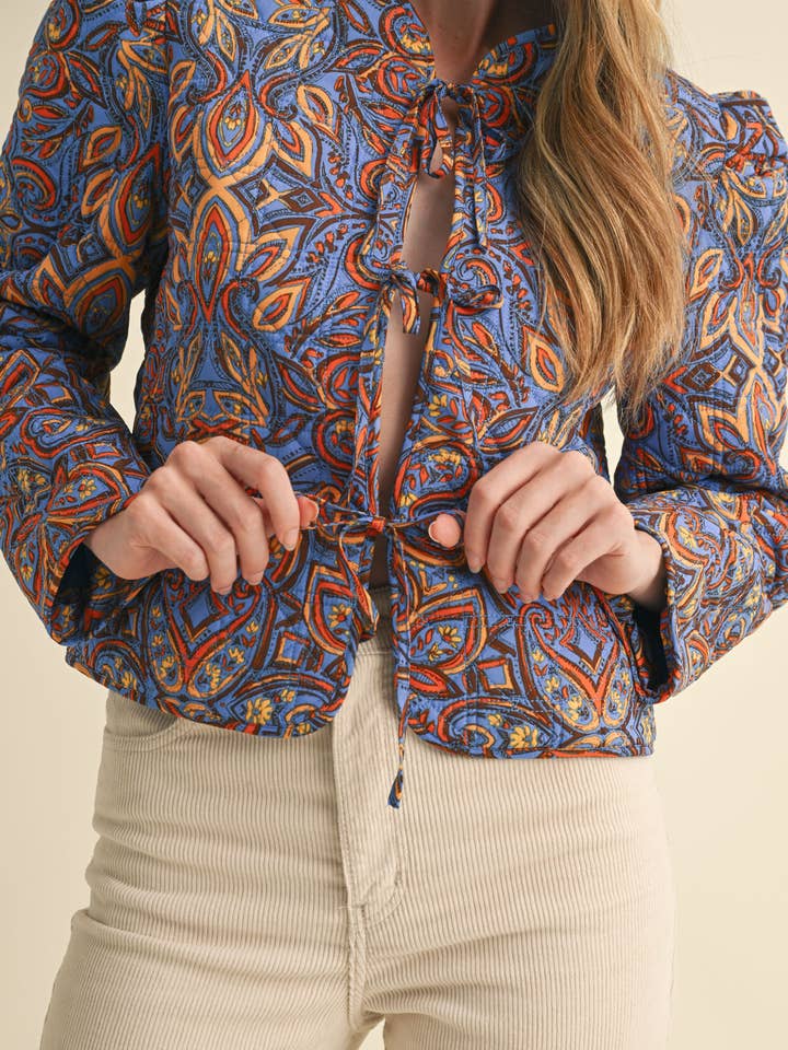 &MERCI - Wholesale Jacket - Women's - EXCLUSIVE PRINT QUILTED PAISLEY PRINT JACKET MJK363420