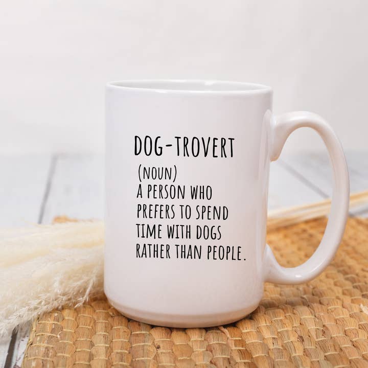 Dog-Trovert | 15 oz keramisk krus for engroshandel hos Rustic Avenue