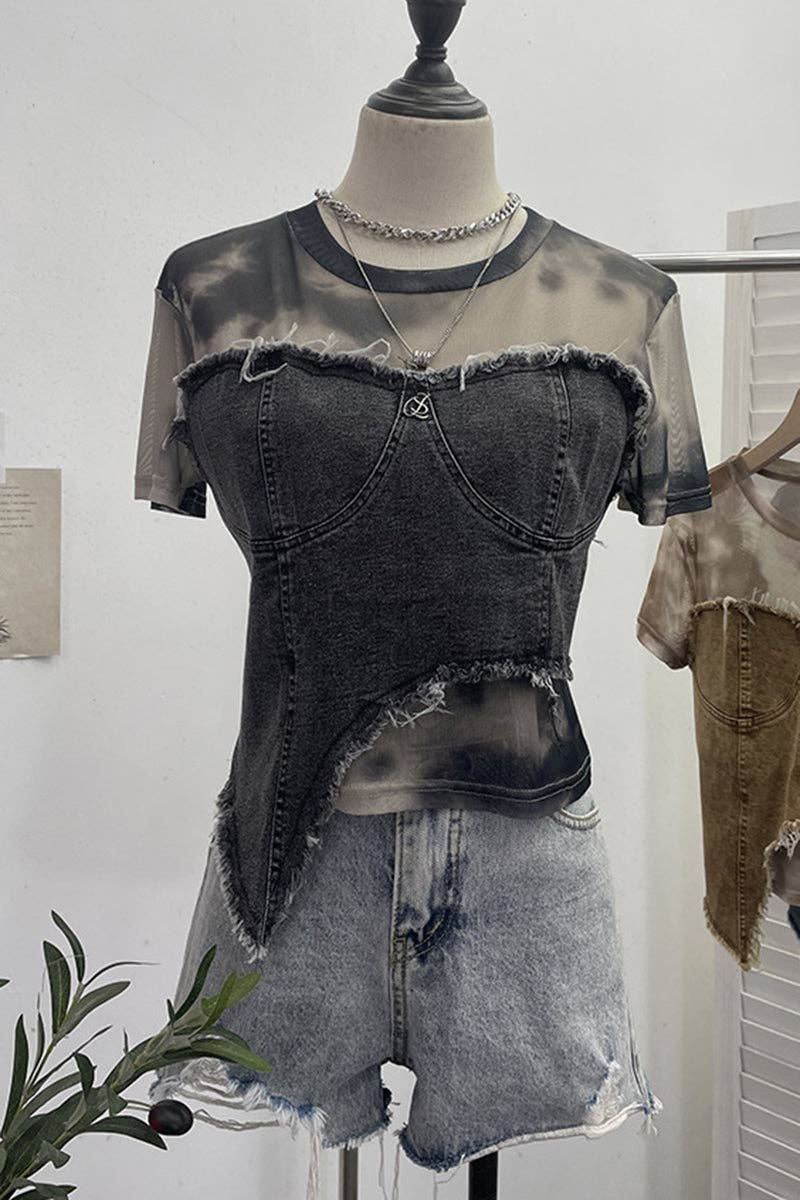 Mccolin - Wholesale T-Shirt - Women's - Distressed Layered T-Shirt3